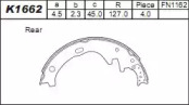 Комлект тормозных накладок ASIMCO K1662