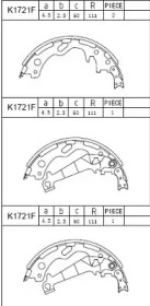 Комлект тормозных накладок ASIMCO K1721F