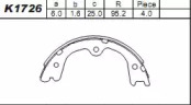 Комлект тормозных накладок ASIMCO K1726