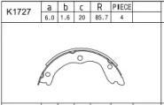 Комлект тормозных накладок ASIMCO K1727