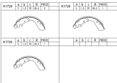 Комлект тормозных накладок ASIMCO K1729