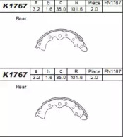 Комлект тормозных накладок ASIMCO K1767