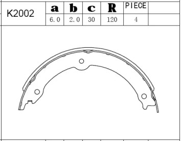 Комлект тормозных накладок ASIMCO K2002