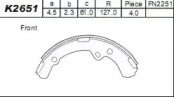 Комлект тормозных накладок ASIMCO K2651