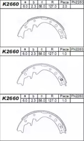 Комлект тормозных накладок ASIMCO K2660