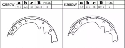 Комлект тормозных накладок ASIMCO K2660W