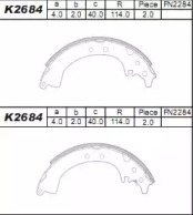 Комлект тормозных накладок ASIMCO K2684