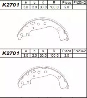 Комлект тормозных накладок ASIMCO K2701