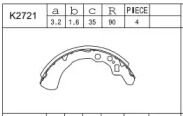 Комлект тормозных накладок ASIMCO K2721