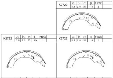 Комлект тормозных накладок ASIMCO K2722