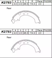 Комлект тормозных накладок ASIMCO K2783