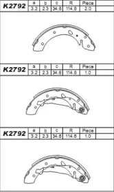 Комлект тормозных накладок ASIMCO K2792