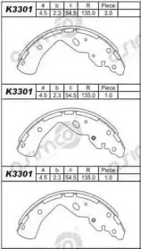 Комлект тормозных накладок ASIMCO K3301