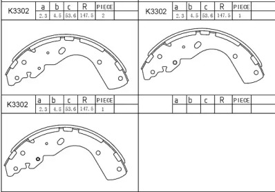 Комлект тормозных накладок ASIMCO K3302