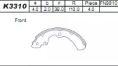 Комлект тормозных накладок ASIMCO K3310