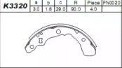 Комлект тормозных накладок ASIMCO K3320