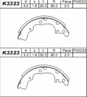 Комлект тормозных накладок ASIMCO K3323