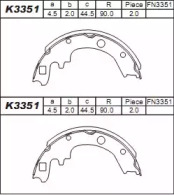 Комлект тормозных накладок ASIMCO K3351