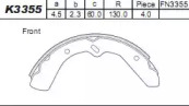 Комлект тормозных накладок ASIMCO K3355