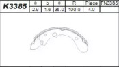Комлект тормозных накладок ASIMCO K3385