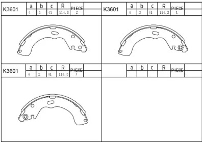 Комлект тормозных накладок ASIMCO K3601