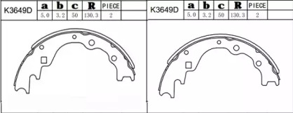 Комлект тормозных накладок ASIMCO K3649D