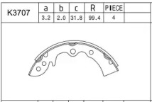 Комлект тормозных накладок ASIMCO K3707