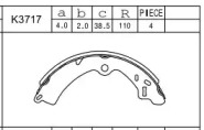 Комлект тормозных накладок ASIMCO K3717