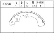 Комлект тормозных накладок ASIMCO K3726