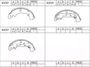 Комлект тормозных накладок ASIMCO K3727