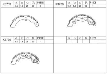 Комлект тормозных накладок ASIMCO K3739