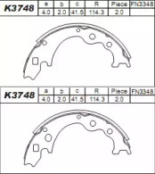 Комлект тормозных накладок ASIMCO K3748