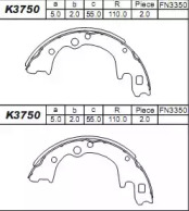 Комлект тормозных накладок ASIMCO K3750