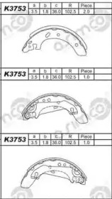 Комлект тормозных накладок ASIMCO K3753