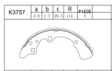 Комлект тормозных накладок ASIMCO K3757