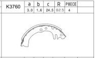 Комлект тормозных накладок ASIMCO K3760