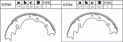 Комлект тормозных накладок ASIMCO K3764