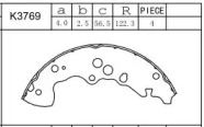 Комлект тормозных накладок ASIMCO K3769
