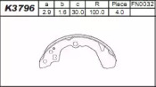 Комлект тормозных накладок ASIMCO K3796