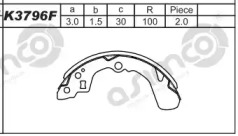 Комлект тормозных накладок ASIMCO K3796F