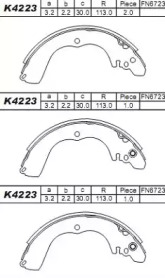 Комлект тормозных накладок ASIMCO K4223