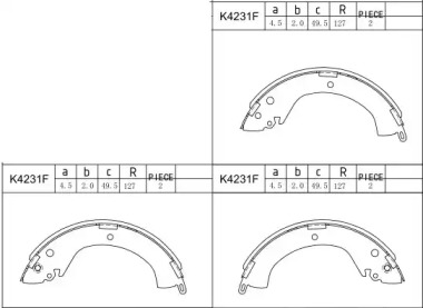 Комлект тормозных накладок ASIMCO K4231F