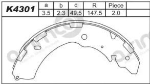 Комлект тормозных накладок ASIMCO K4301