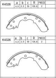 Комлект тормозных накладок ASIMCO K4326