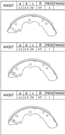 Комлект тормозных накладок ASIMCO K4327