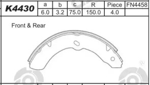 Комлект тормозных накладок ASIMCO K4430