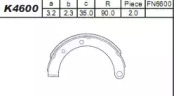 Комлект тормозных накладок ASIMCO K4600