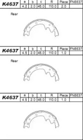 Комлект тормозных накладок ASIMCO K4637