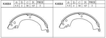 Комлект тормозных накладок ASIMCO K4664