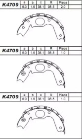 Комлект тормозных накладок ASIMCO K4709